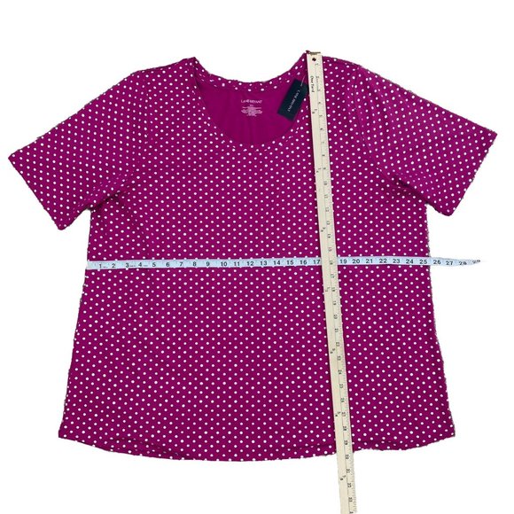 Lane Bryant Polka Dot Short Sleeve Top Pink & Silver Women's Plus Size 22/24 NWT - Picture 5 of 7